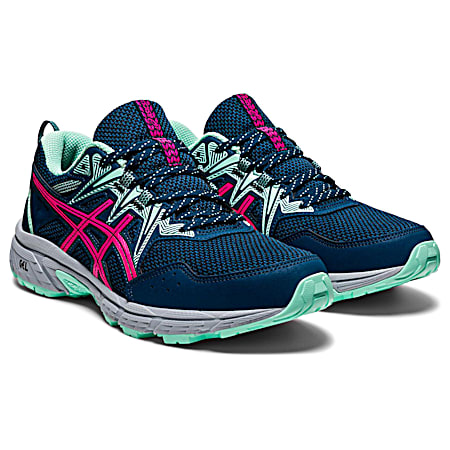 Asics Ladies' Blue/Pink Glow Gel Venture 8 Running Shoes