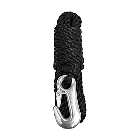 Attwood 0.375 in x 20 ft Black Polypropylene Winch Rope