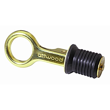 Attwood Brass Plated Snap-Handle Drain Plug