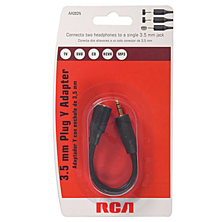 RCA 3 In. 3.5mm Plug Y-Adapter