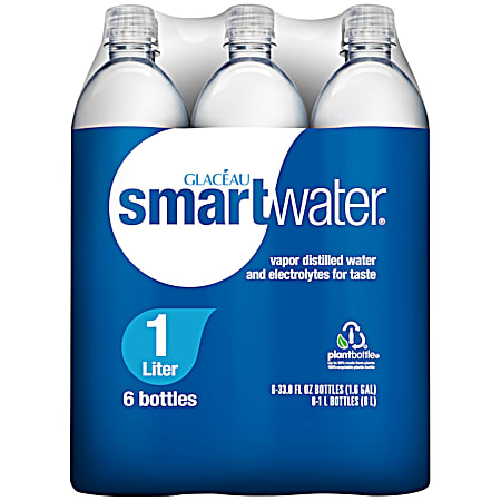 Glaceau 1 L Smartwater - 6 pk