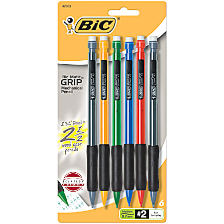 Grip Mechanical Pencils - 6 Pk, Assorted