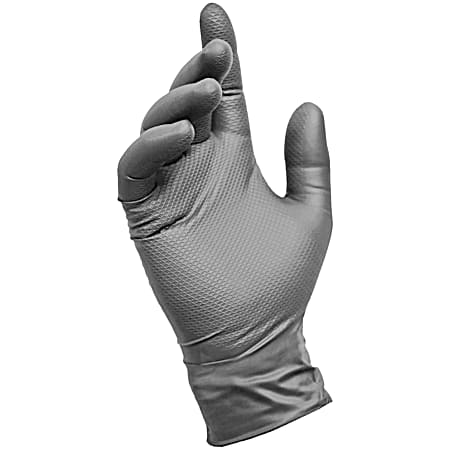 Traction Grip Heavy-Duty Nitrile Gloves