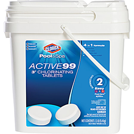 Clorox Pool & Spa Active99 12 lb 3 in Chlorinating Tablets