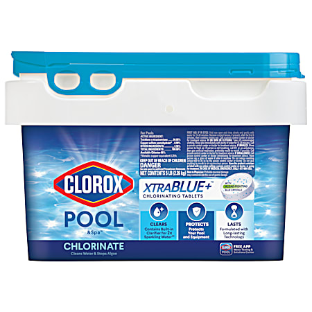 Clorox Pool & Spa XtraBlue 5 lb 3 in Long-Lasting Chlorinating Tablets