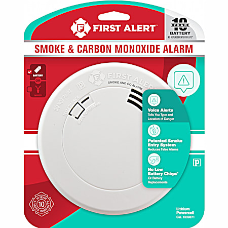 Photoelectric Smoke & Carbon Monoxide Alarm w/ Voice Alerts