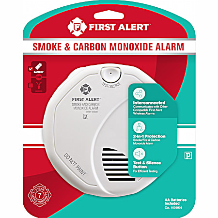 White Wireless Interconnected Smoke & Carbon Monoxide Alarm w/ Voice & Location