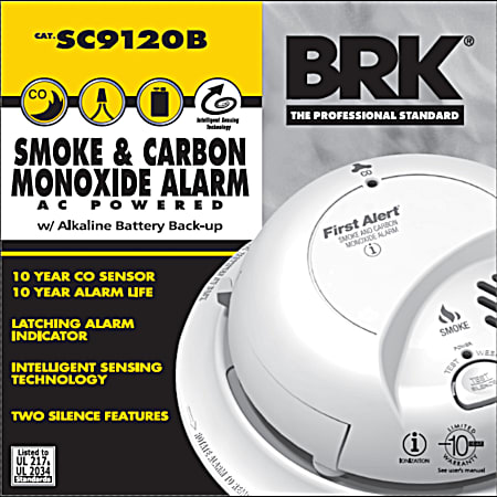 Smoke & Carbon Monoxide Alarm Hardwired w/ Battery Backup