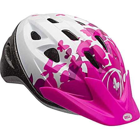Rally Youth Pink & White Flutter Bike Helmet