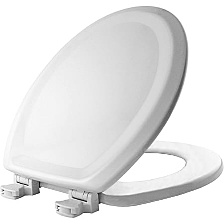 Mayfair Round Molded Wood Traditional Toilet Seat - White