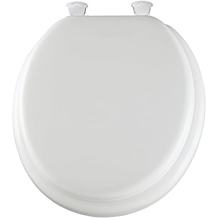 White Round Soft Toilet Seat w/ Wood Core