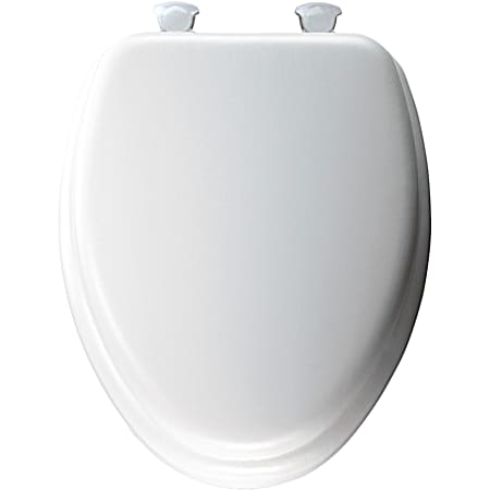 Mayfair White Elongated Soft Toilet Seat w/ Wood Core