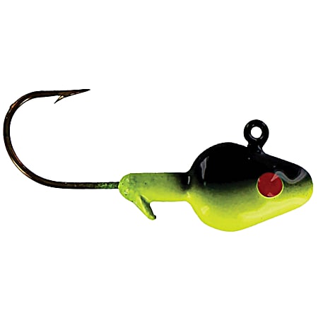 Black Chartreuse Minnow Head Jig
