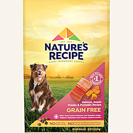 Nature's Recipe Grain Free Salmon, Sweet Potato & Pumpkin Dry Dog Food