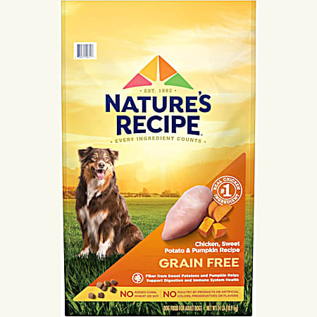 Nature's Recipe Adult Grain Free Chicken, Sweet Potato & Pumpkin Dry Dog Food