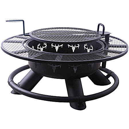 King Ranch 47 in Black Steel Wood-Burning Fire Pit