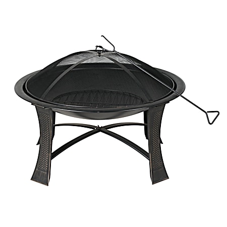 29.5 in Round Steel Wood-Burning Fire Pit