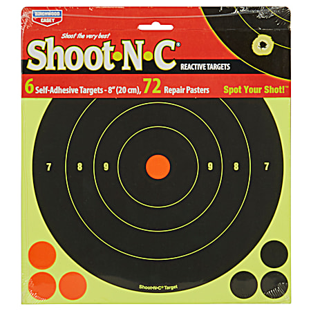 Birchwood Casey Shoot-N-C 8 in Bull's-Eye Target - 6 Pk