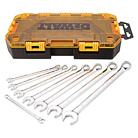 8 Pc Chrome SAE Combination Wrench Set