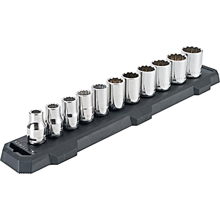 1/2 in Drive SAE 12-Point Socket Set - 11 Pc