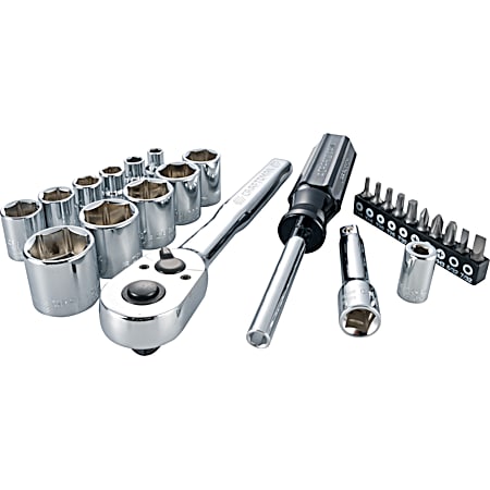 3/8 in Drive SAE 6-Point Mechanics Tool Set - 24 Pc