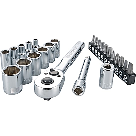 CRAFTSMAN 1/4 in Drive SAE 6-Point Mechanics Tool Set - 24 Pc