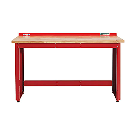 6 ft Wide Red Workbench w/ Butcher Block Top