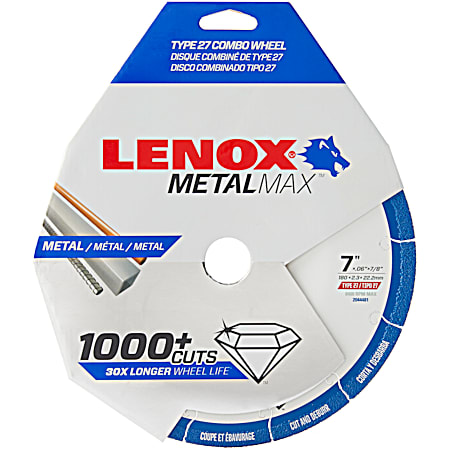 Lenox 7 x 7/8 in Type 27 Diamond Combo Cut & Grinding Wheel
