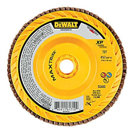 DEWALT 4-1/2 x 5/8 in-11 T27 XP Ceramic MAXTRIM Trimmable Flap Disc