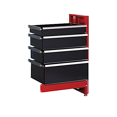 CRAFTSMAN Red/Black 4-Drawer Workbench Storage Module