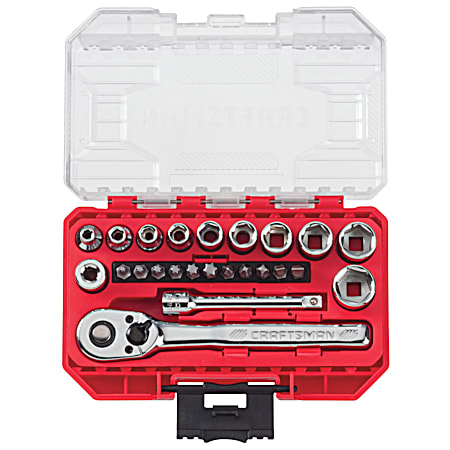 1/4-in Drive SAE Mechanics Tool Set - 24 Pc