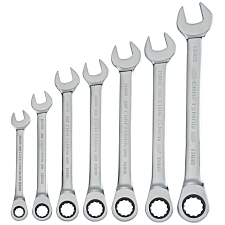 Metric Ratcheting Wrench Set - 7 Pc