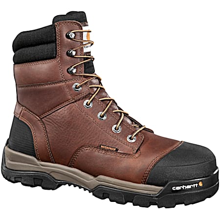 Men's Ground Force 8 in Brown Comp Toe Leather Work Boots