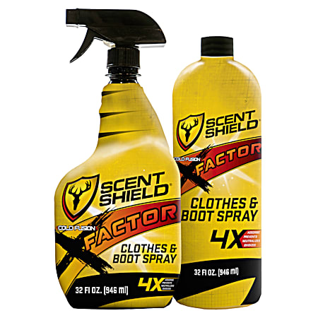 64 oz Scent Shield X-Factor Clothes & Boot Spray Combo Pack