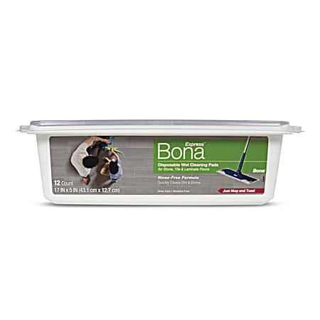 Bona Disposable Wet Cleaning Pads For Stone, Tile, & Laminate Floors