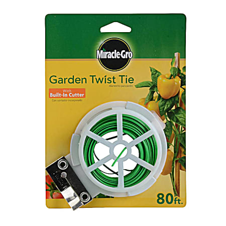 Green Garden Twist Tie w/ Built-In Cutter