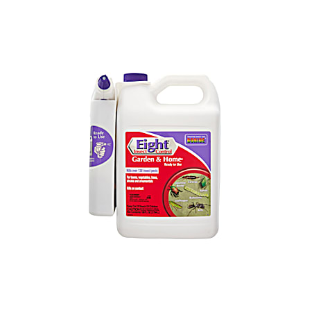 Eight 128 oz Ready-to-Use Insect Control for Garden & Home w/ Power Sprayer