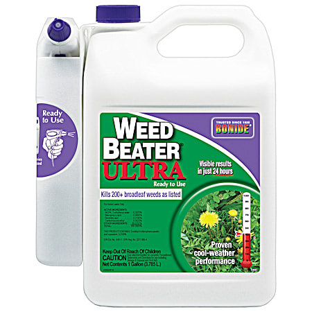 Weed Beater Ultra 1 Gal Ready-to-Use Liquid Weed Killer w/ Power Sprayer