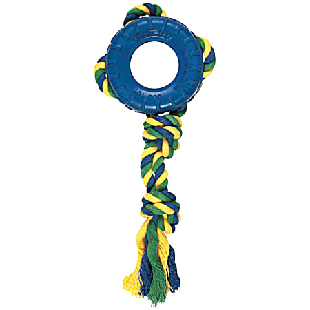 12 in Tredz Rope & Rubber Tire Tug & Toss Dog Toy - Assorted