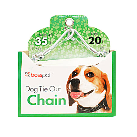 2.5mm x 20 ft Medium Dog Swivel Snap Twist Chain Tie-Out