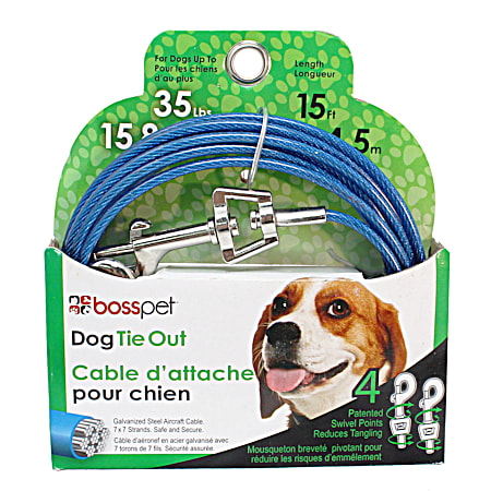 Medium Dog Blue Tie-Out Cable