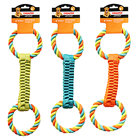 18 in Ballistic Weave w/ Rope Tug Dog Toy - Assorted