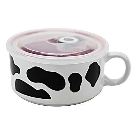 22 oz Cow Souper Mug W/Lid