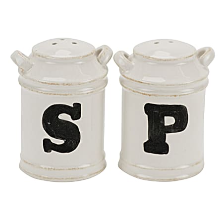 Ceramic Milk Can Salt & Pepper Shakers Set