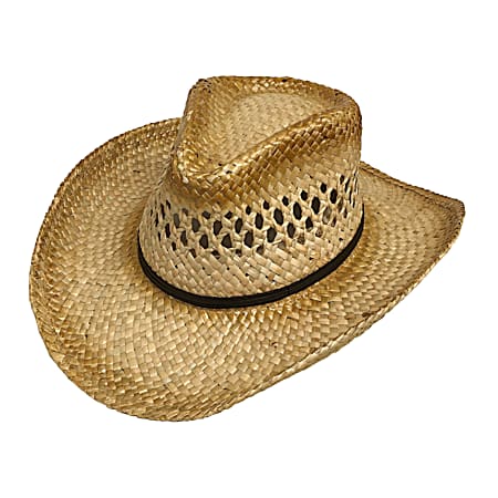 Kids' Bronco Western Style Natural Stained Rush Straw Hat