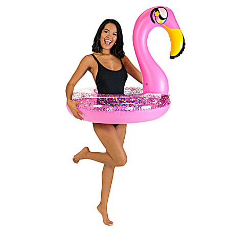 36 in Glitter Flamingo Pool Tube