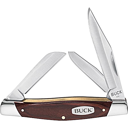 373 Trio 3 Blade Woodgrain Folding Pocket Knife