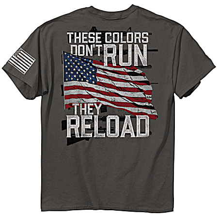 Men's Charcoal Colors Reload Graphic Crew Neck Short Sleeve Cotton T-Shirt