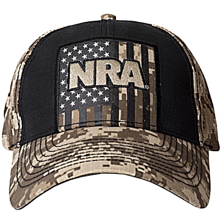 Buck Wear Men's NRA Tank Digi Camo/Black 6-panel Cap