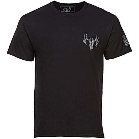 Men's Fundamentals Graphic Black Crew Neck Short Sleeve Cotton T-Shirt